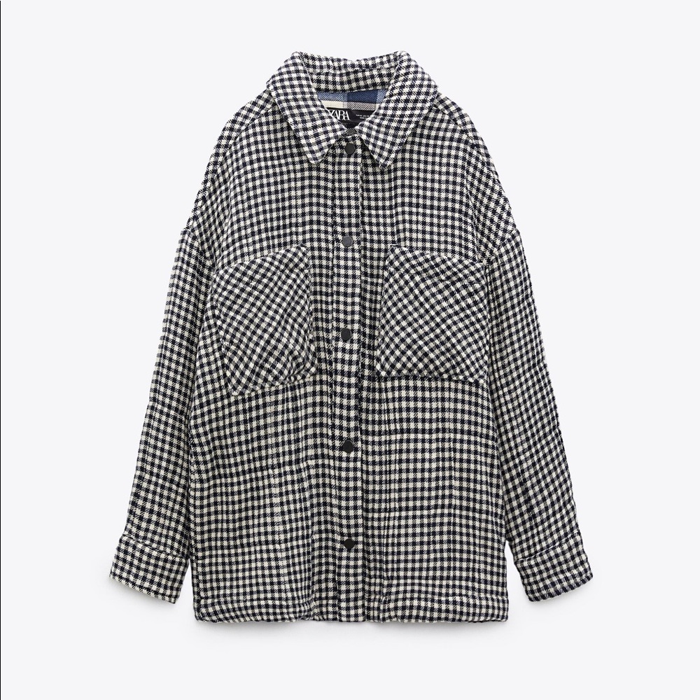 Zara Plaid Padded Overshirt/ Shacket - NWOT